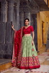 Vasaavi By Lnb1246 Tasar Silk Ikkat Print Lehenga With Blouse Dupatta Wholesale Online